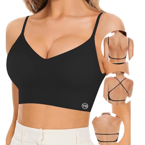 PALAY® Women's Low Back Seamless Bras Backless Multiway Convertible Adjustable Strap Halter Lifting Bra Spaghetti Strap Wire-Free with Padded Removeable, L PALAY® Women's Low Back Seamless Bras Backless Multiway Convertible Adjustable Strap Halter Lifting Bra Spaghetti Strap Wire-Free with Padded Removeable, L